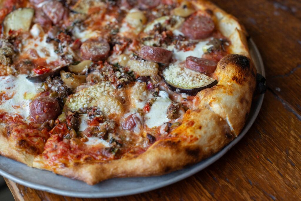 Eggplant supreme pizza