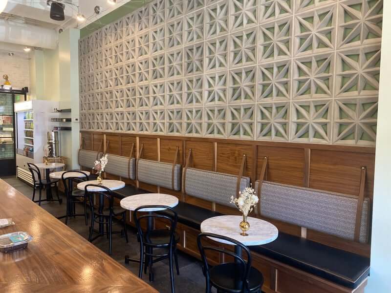 Seating area at Kaleidoscope Juice