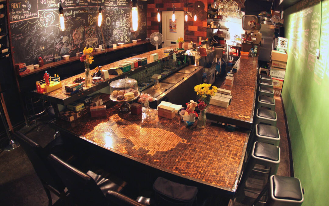 Dining area at The Whining Pig