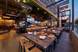 Outdoor dining area at Dierk Bentley's Whiskey Row