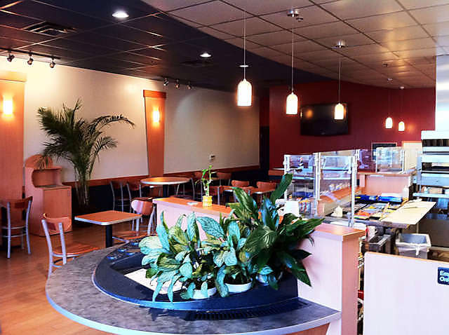 Inside dining area for Sidewinder Subs.