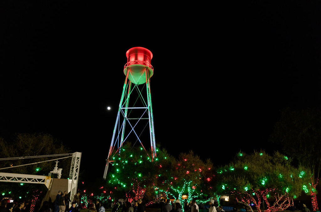 Water Tower Holiday Lighting