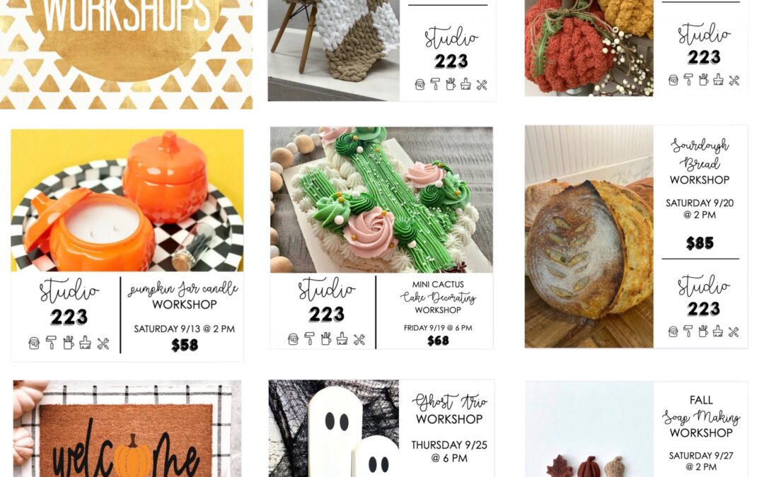 Studio 223 September Workshops