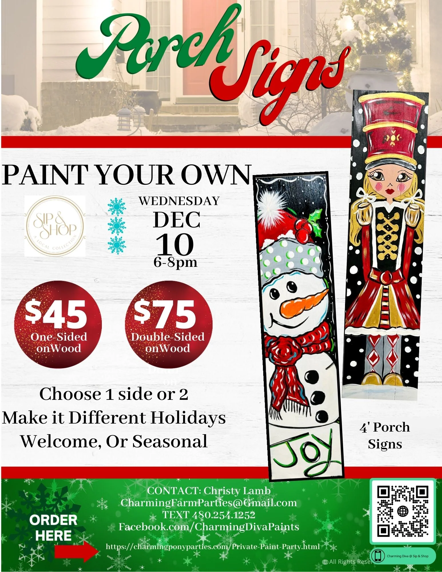 Winter Porch Signs Marketing Flyer