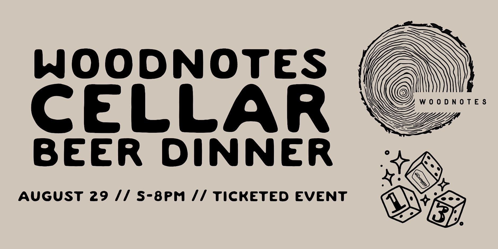Woodnotes Cellar Beer Dinner Text Logo